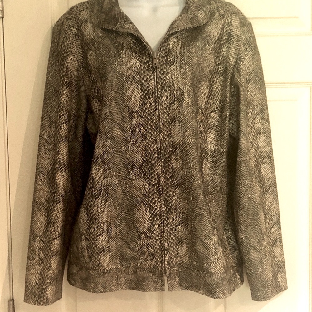 Susan Graver Faux Snakeskin Jacket
